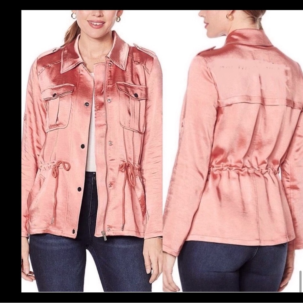 Avec Les Filles With the Girls Pink Silky Soft Satin Jacket